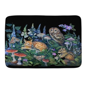 Deny Designs Clara McAllister Enchanted Woodland Memory Foam Bath Mat Black - 1 of 4