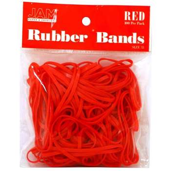 JAM Paper 100pk Colorful Rubber Bands - Size 33 - Red