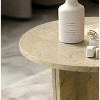 TOAOTBNBO Round Coffee Tables, Marble Center Coffee without Flaws, Small Coffee Table for Living Room and Home Office, Beigold - 4 of 4
