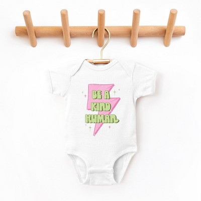 The Juniper Shop Be A Kind Human Lightning Bolt Baby Bodysuit