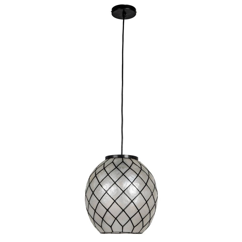 Storied Home Marina Natural Capiz and Metal Orb Pendant Ceiling Light , 5 of 9