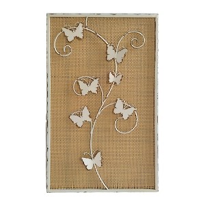 VIP Metal 24 in. Brown Metal and Woven Butterfly Wall Decor - 1 of 2