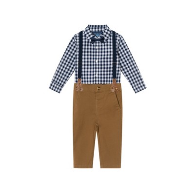 Image of Andy & Evan Infant  Boys Buttondown & Pants Set. Blue, Size 3-6 Months.