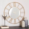 30"x30" Metal Open Frame Wall Clock with Center Mirror - Olivia & May - 2 of 4
