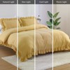 Ruffle Duvet Cover Farmhouse Shabby Vintage Ruffled Bedding Set - 4 of 4