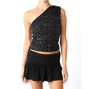 Women's Mia One Shoulder Sequin - OLIVACEOUS - 1 of 4
