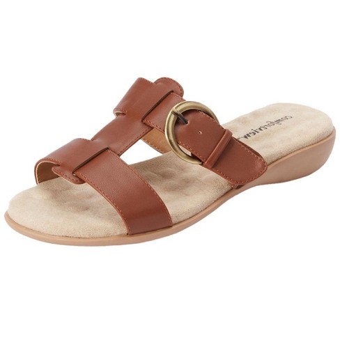 Comfortview Women's Wide Width The Dawn Sandal - 12 M, Beige