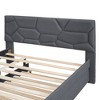 Luxury Linen Upholstered Bed with Stylish Brick Headboard & Twin XL Trundle - Dream Bedroom Essential - 4 of 4