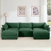 Oversized 112.6" Chenille U-Shaped Modular Sectional Sofa with 2 Storage Ottomans and Storage Drawers under Each Seat, 5-Piece Free combination - 4 of 4