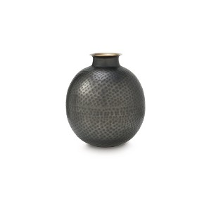 Signature Design by Ashley Woody 14" Metal Vase, Pewter & Gold Hammered Finish - 1 of 4