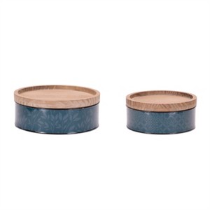 Blue Canisters (Set of 2) - 1 of 4