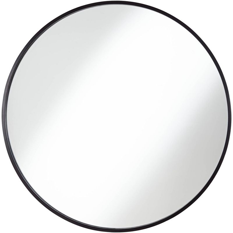 Uttermost Mayfair Round Vanity Decorative Wall Mirror Modern Matte Black Thin Metal Frame 34" Wide for Bathroom Bedroom Living Room Home House Office, 1 of 14