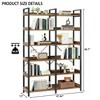 YONWAY 67" 6-Tier Industrial Wooden Bookshelf with Open Shelves – Freestanding Metal Frame Bookcase for Bedroom, Living Room & Office Storage Display - 4 of 4