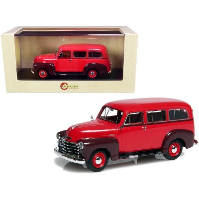 1952 Chevrolet 3100 Suburban Red & Maroon w/Red Interior Limited Edition to 250 pieces Worldwide 1/43 Model Car by Esval Models