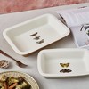 Portmeirion Botanic Garden Harmony 13" Loaf Pan, Amber with Moss Green Butterfly, Durable Porcelain - Dishwasher, Microwave, Oven, Freezer Safe - 4 of 4