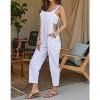 Women's Linen Overalls With Adjustable Tie Strap - Milio Milano - 2 of 3