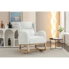 Sapphtopaz 1pc Teddy Fabric Accent Chair Rocking Chair, Upholstered Lounge Chair with Packet Wood Legs, Living Room Chair Comfy Chair - 2 of 4