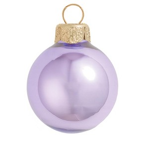 Northlight Pearl Finish Glass Christmas Ball Ornaments - 2.75" (70mm) - Lavender Purple - 12ct - 1 of 2