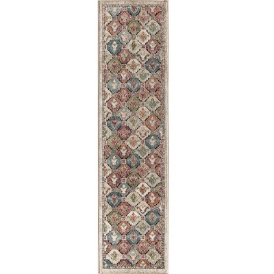Ivory and Multicolor Synthetic Reversible 6' x 9' Area Rug