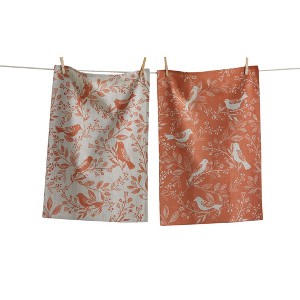 Tag Canyon Print Birds & Vines Melon Kitchen Towel Set - Everyday Dishtowels, Machine Washable, 26" x 18" - 1 of 1