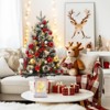 Coucheta Pre-Lit 3Ft Snow Flocked Artificial Christmas Tree w/ 78 LED Lights & Lighting Elk Base, 8 Modes Tabletop Mini Tree for Home Decor, 2 Pack - 3 of 4