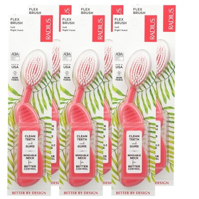 Radius Flex Brush Soft Right Hand Toothbrush - 6 Ct : Target