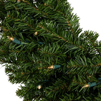 Lush Two-Tone Canadian Pine 30" Artificial Christmas Wreath with Clear Lights