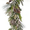 HGTV Home Collection 9ft Pre Lit Artificial Christmas Garland, Mixed Branch Tips , Decorated with Pinecones, Berries, Snowflakes, and Ornaments - 3 of 4