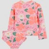 Carter's Just One You&#174 Toddler Girls' Long Sleeve Floral 2PC Rash Guard Swimsuit Sets - Pink - 2 of 4