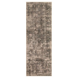 Vintage Distressed Floral Print Area Rugs for Living Room Bedroom, Washable Soft Retro Accent Floor Carpet, Non Slip Throw Mat - 1 of 4