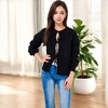 Anna-Kaci Women's Tie Front Knit Cardigan with Long Sleeves and Open Front Design - 4 of 4