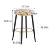 Dsvimoy Patio Counter and Bar Stool Set of 2 PU Upholstered Stools with Golden Footrest for Kitchen and Bar Spaces, Beige, 26.4"*21.7"*9.8" - 3 of 4