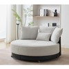 52.75'' Oversized Round 360° Swivel Sofa Chair, Couples Chair, Adjustable Phone Stand, Rotating Pulley, Anti-Wrinkle Fabric - 4 of 4