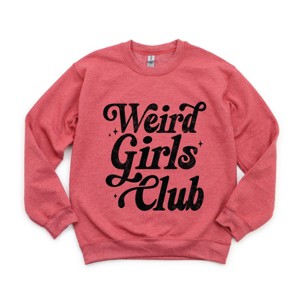 Weird Girls Club Distressed - Women's Graphic Sweatshirt - 1 of 4