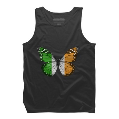 Men's Design By Humans Butterfly Flag Of Ireland By GiftsIdeas Tank Top