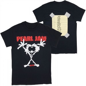 Mens Pearl Jam Stickman Front and Back Print T-Shirt - 1 of 4