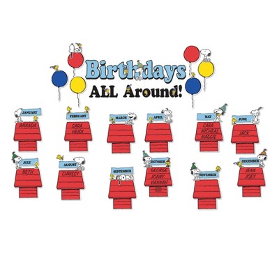 Eureka® Peanuts® Birthday Mini Bulletin Board Set, 46 Pieces