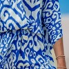 Women's Blue Abstract V-Neck Wide Leg Romper - Cupshe - image 3 of 4