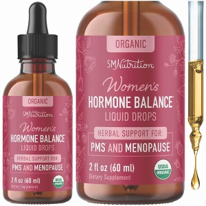 Women's Hormone Balance Liquid Drops, Menstrual Herbal Support for Menopause, Hot Flash, & PMS Relief, SMNutrition, 2 floz - 1 of 4