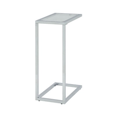 Chrome and Clear Glass Rectangular End Table, 26 in.