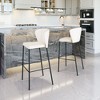 Barstool 39" H – Faux Leather With Cream Finish – Modern Stackable (Set of 2) By Zuo Modern - 2 of 4