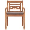 vidaXL Batavia Chairs 2 pcs with Dark Gray Cushions Solid Teak Wood - 3 of 4