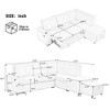94" Convertible L-Shaped Sectional Sofa with Pull-Out Bed, Movable Ottoman & Stool, Hidden Storage, USB Ports & Cup Holder - 3 of 4