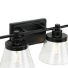 Progress Lighting, Hinton, 4-Light Bath Vanity, Matte Black, Clear Seeded Glass - 3 of 4