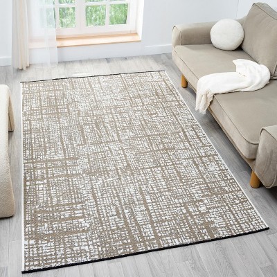Luxe Weavers Machine Woven Two Tone Fringed Indoor Area Rug