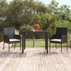 vidaXL Garden Chair Set of 2 Black Poly Rattan Standard Durable - 2 of 4