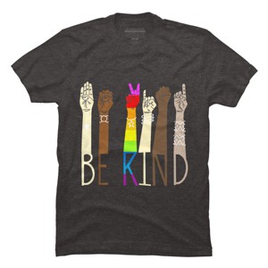 Adult Design By Humans Pride Be Kind Sign Language By Avocato T-Shirt - 1 of 2