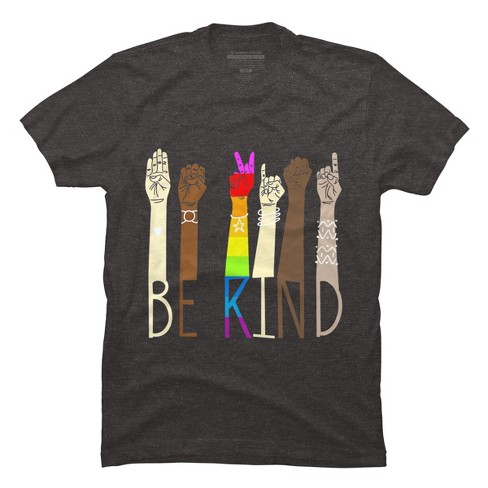 Adult Design By Humans Pride Be Kind Sign Language By Avocato T-Shirt - image 1 of 2