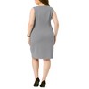 Agnes Orinda Women's Plus Size Office Club Classic Boat Neck Sleeveless Bodycon Dresses - 4 of 4