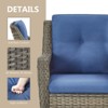 POCASSY Outdoor Rocking Chairs Swivel Chairs Set of 2, All Weather Gray Wicker Rattan 360° Swivel Patio Chair for Balcony, Porch, Pool - 4 of 4